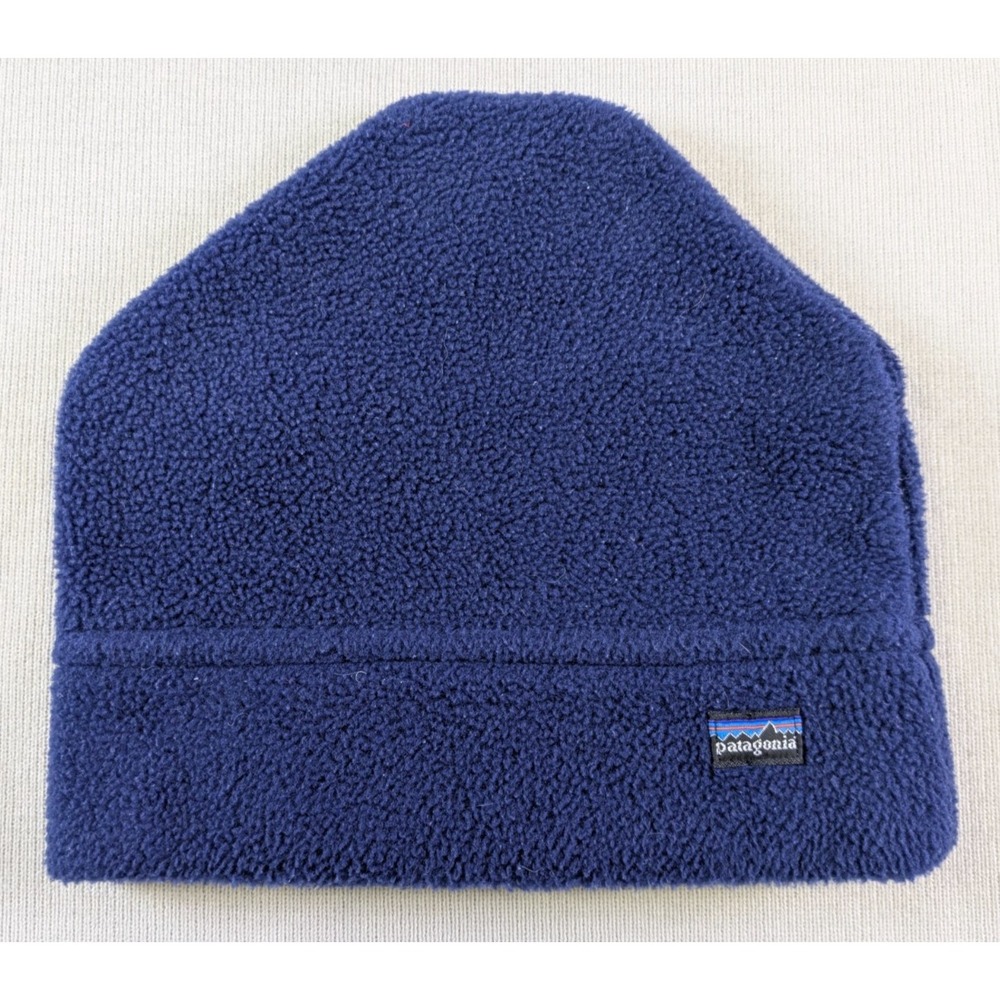 Vintage Patagonia Beanie Hat Blue Large Synchilla Fleece 90s USA Outdoors Hiking